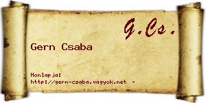 Gern Csaba névjegykártya